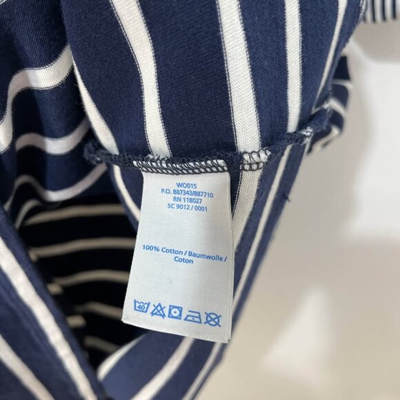 Boden Navy Striped Casual Luxe Preppy Cotton Long Sleeve Coastal Dress [size S] - Picture 9 of 9